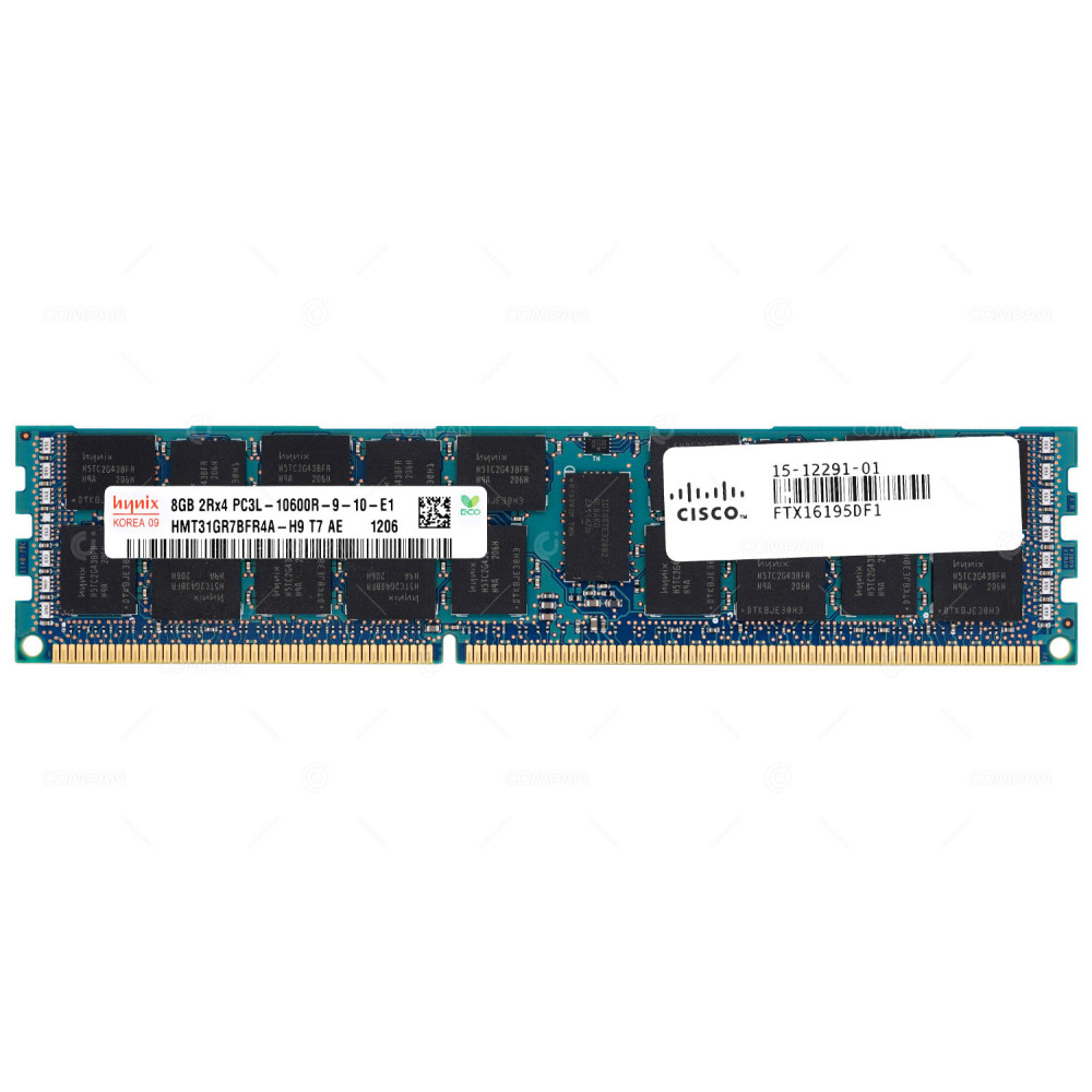 15-12291-01 CISCO DDR3 8GB 2RX4 PC3L-10600 1333MHZ RDIMM CAS 9-9-9